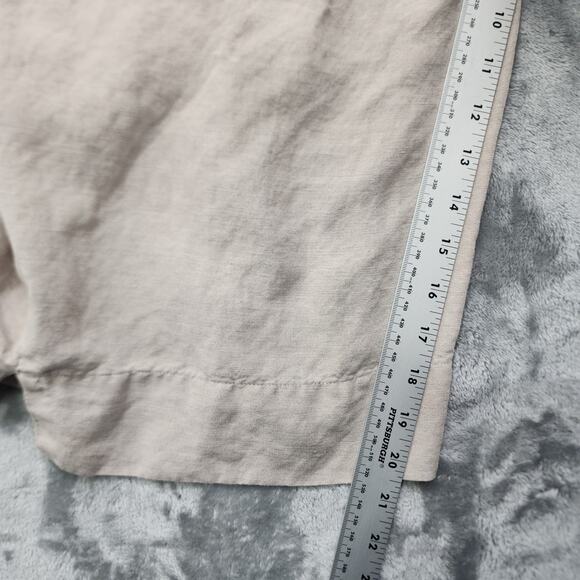 Lane Bryant Pants Womens 22 Tan Khaki Linen Blend High Rise Capri Office Preppy - Picture 9 of 11